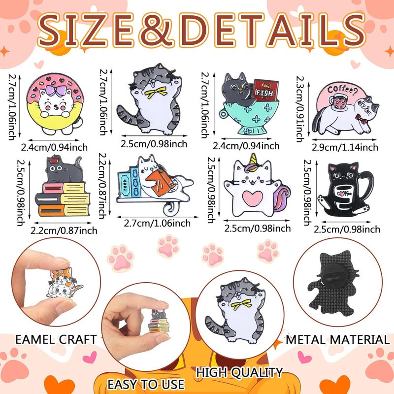 CraftyDream 40 Pcs Cat Enamel Pins for Backpacks Christmas Party Gifts for Cat Lovers Funny Cats Lapel Pins Lovely Cute Brooch Gifts for People Who Love Cats Clothes Bags Accessories - Image 2